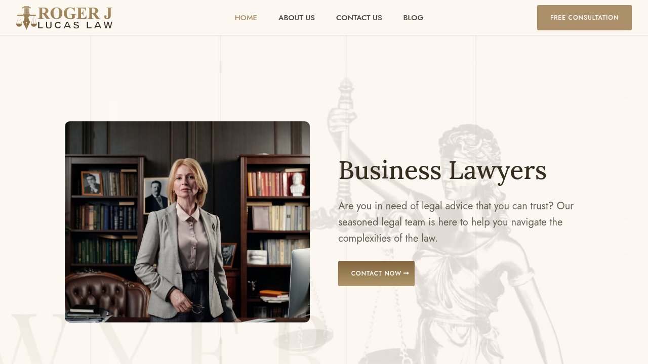 Website preview: The Law Office of Roger J Lucas, LLC