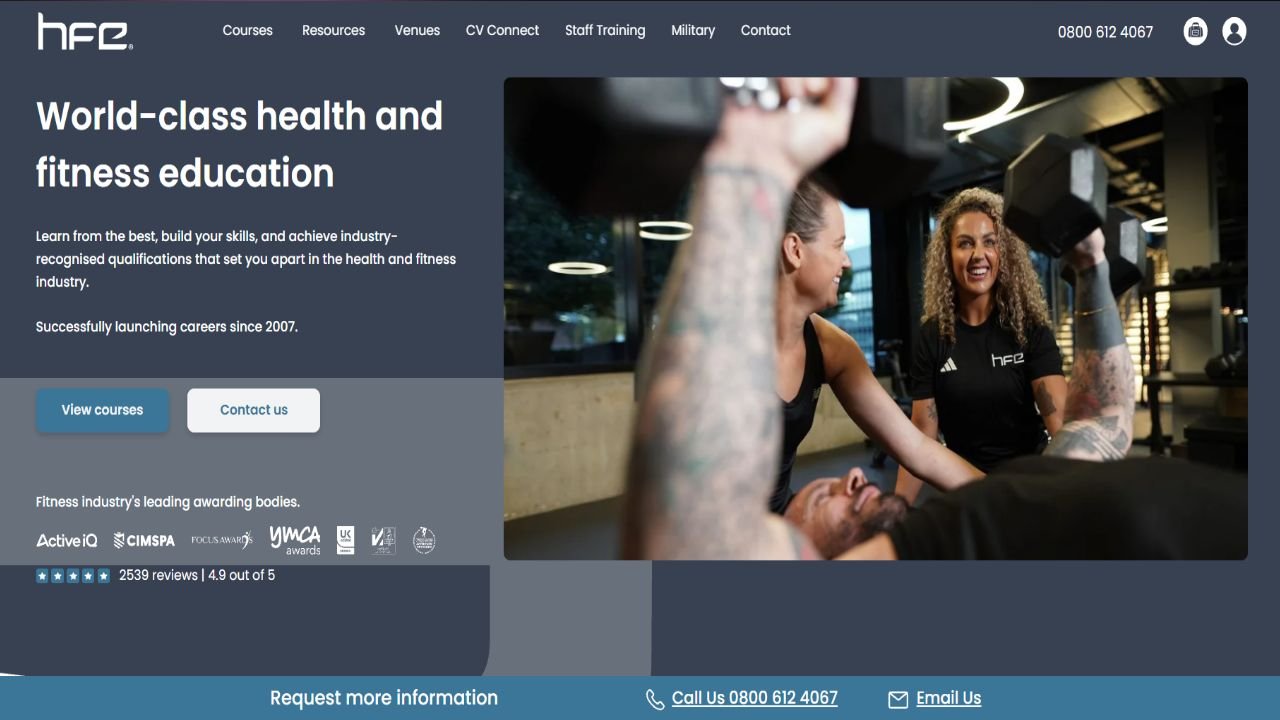 Website preview: Health and Fitness Education