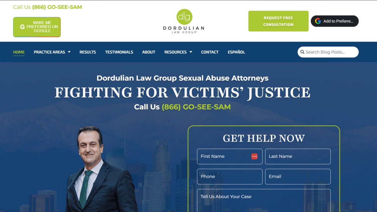 Website preview: Top rated Personal attorney in Glendale, CA