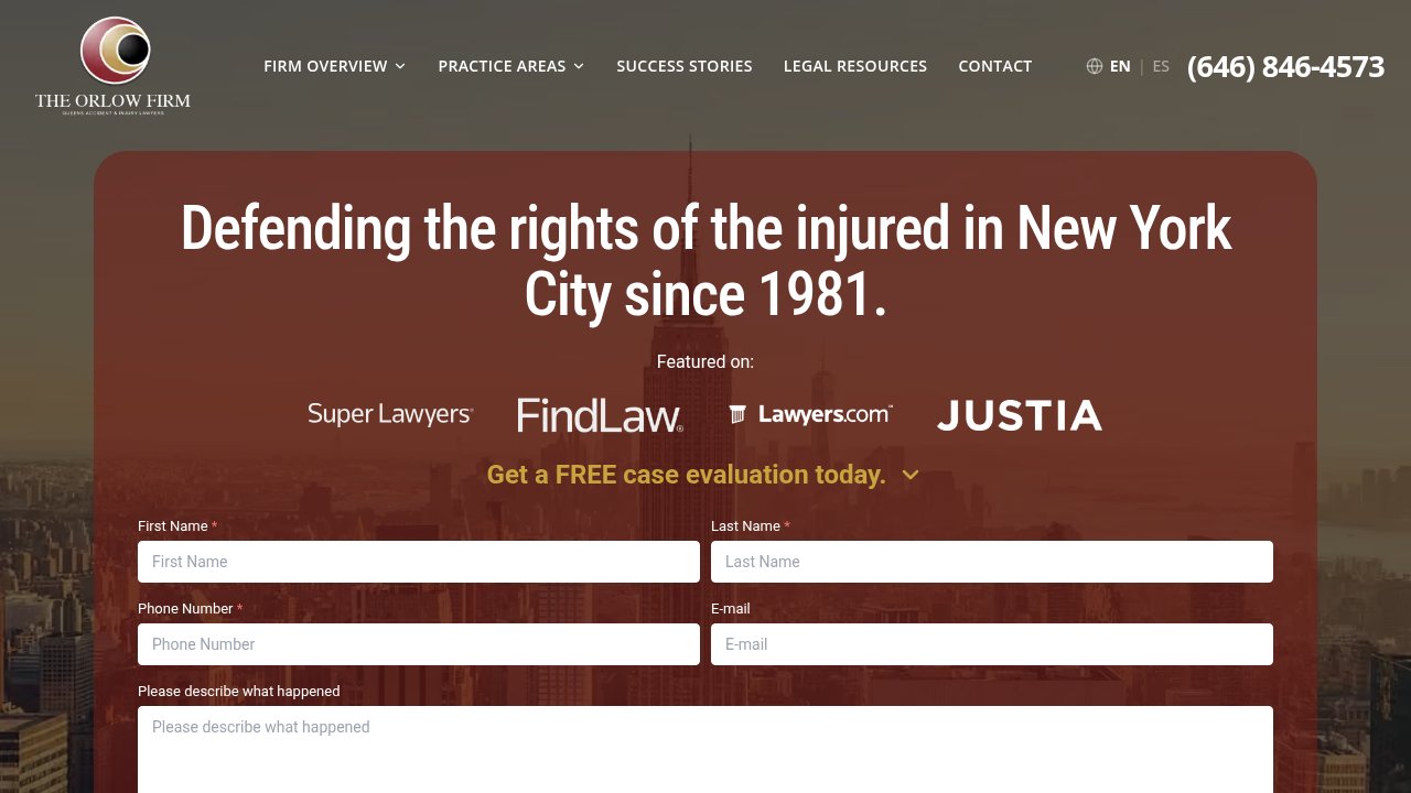 Website preview: OrlowLaw.com