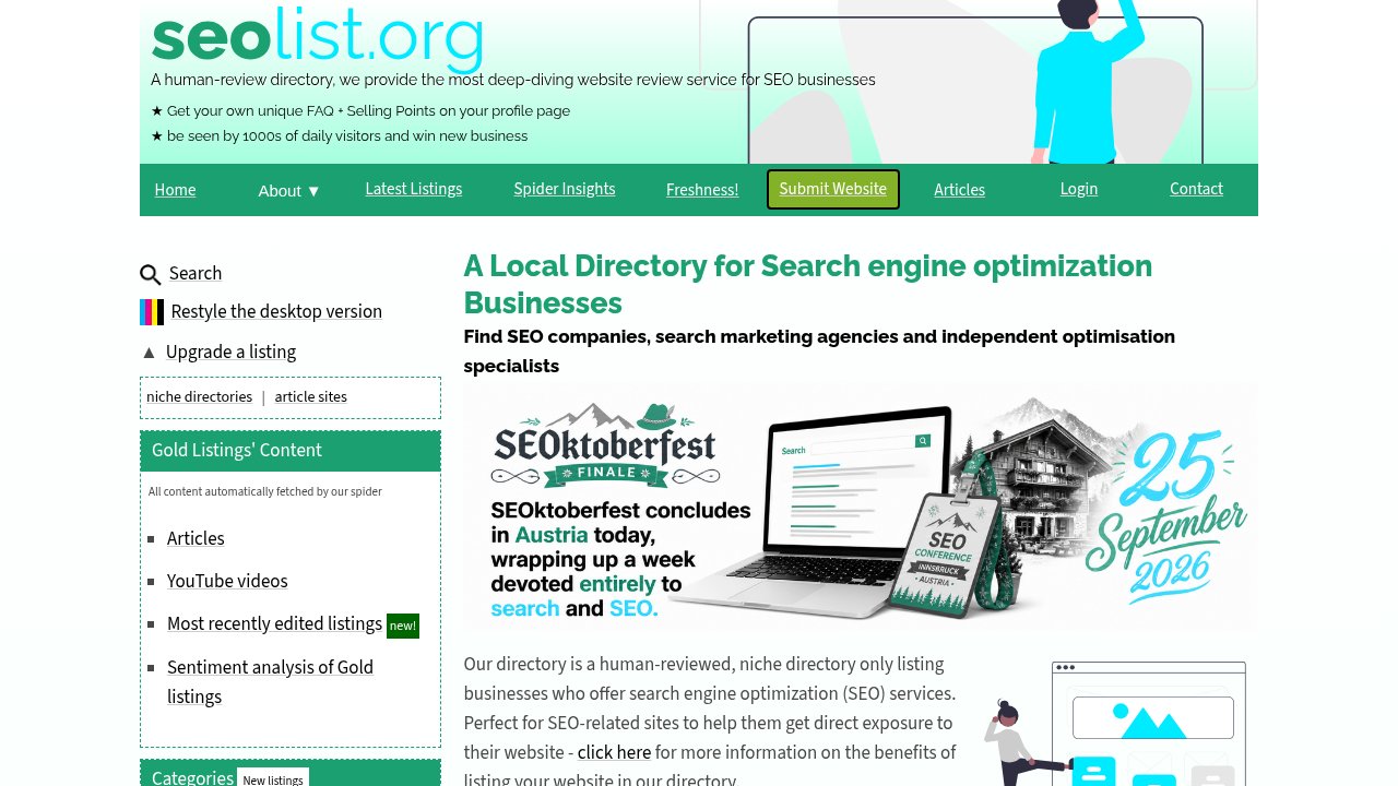 Website preview: SEO List - Top Rated SEO Companies