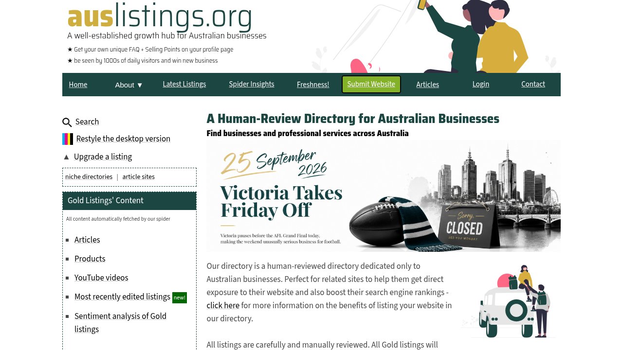 Website preview: Australian Local Business Directory