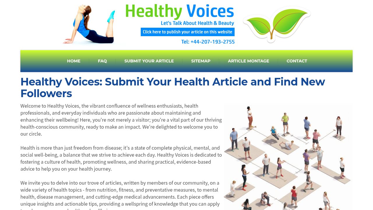 Website preview: Healthy Voices