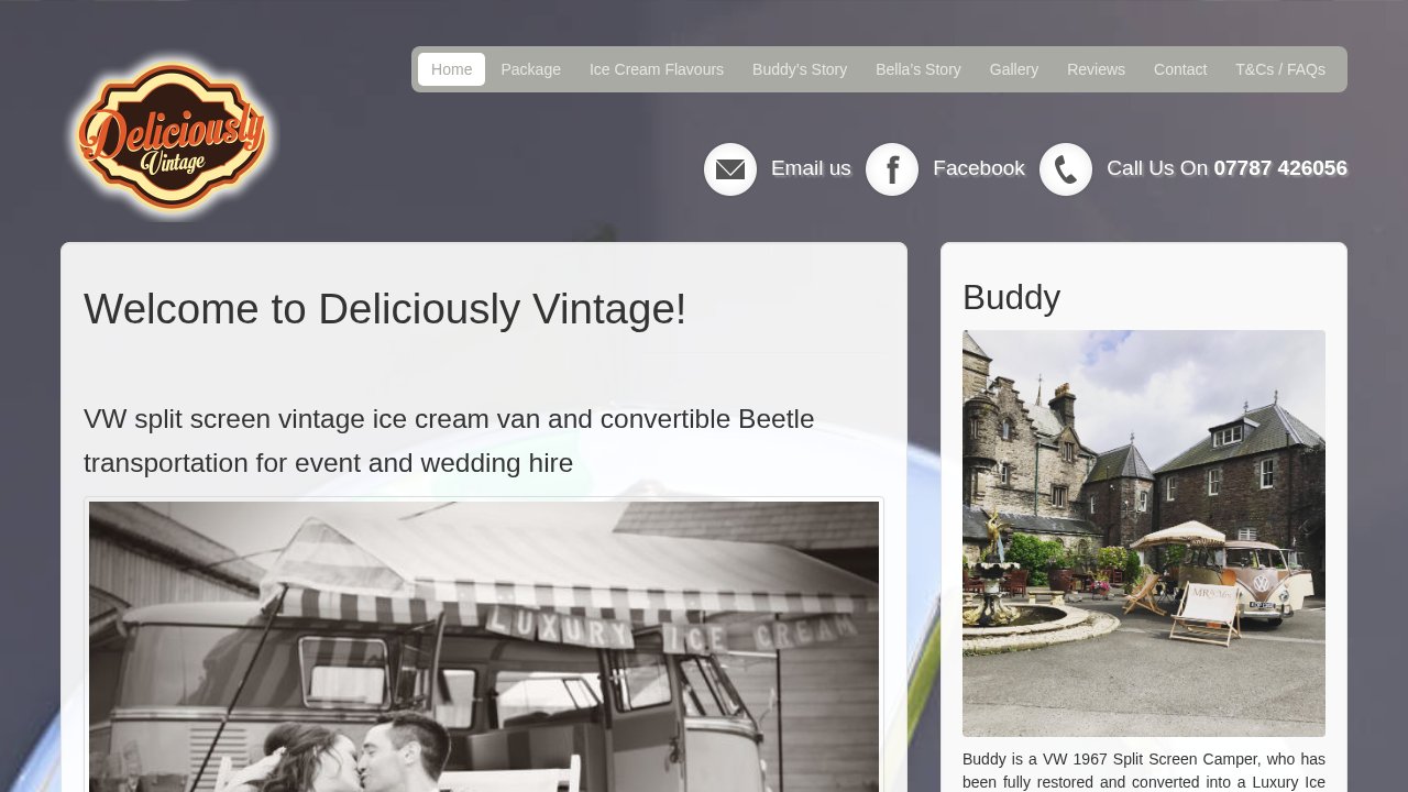 Website preview: Deliciously Vintage VW Camper Van Hire
