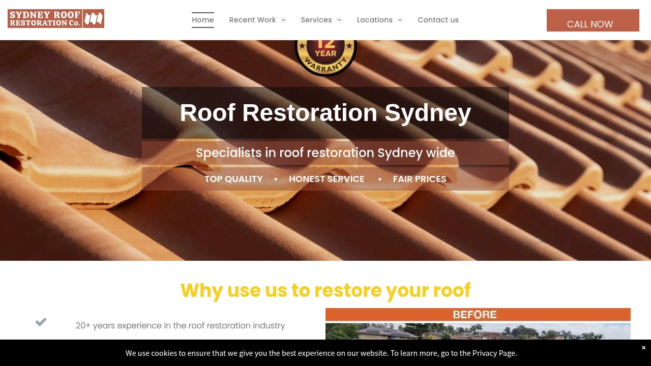 Website preview: Roof Restoration Sydney
