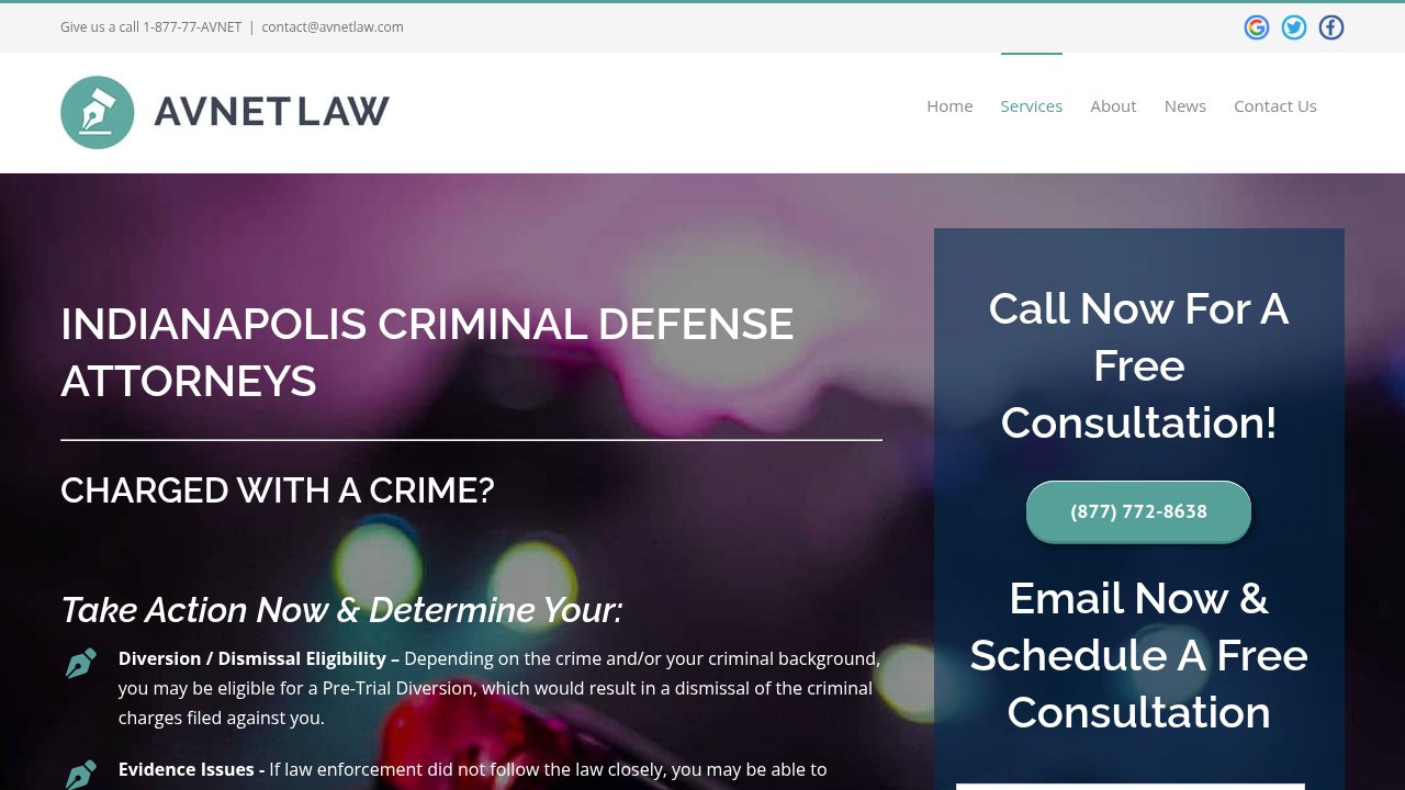 Website preview: Avnet Law