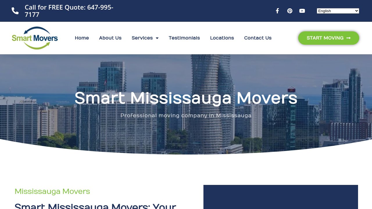 Website preview: Smart Mississauga Movers Ontario
