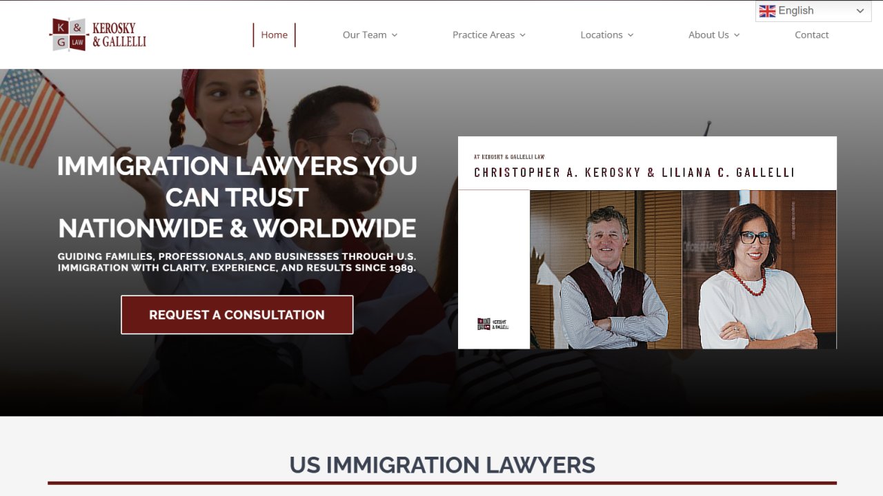 Website preview: KGImmigrationLaw.com