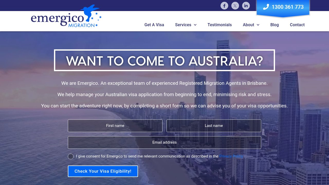 Website preview: Emergico Migration Australia