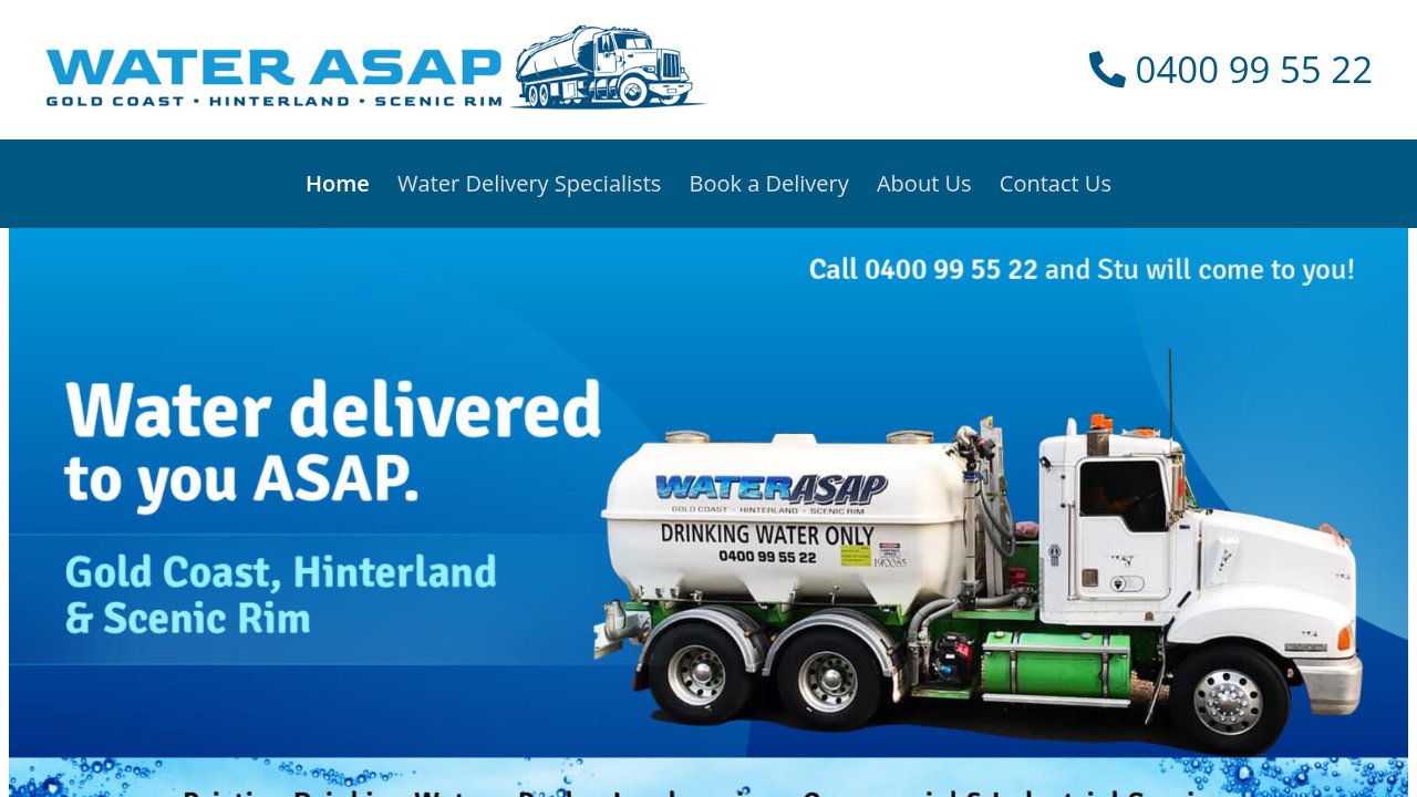 Website preview: Tank Water Delivery Gold Coast