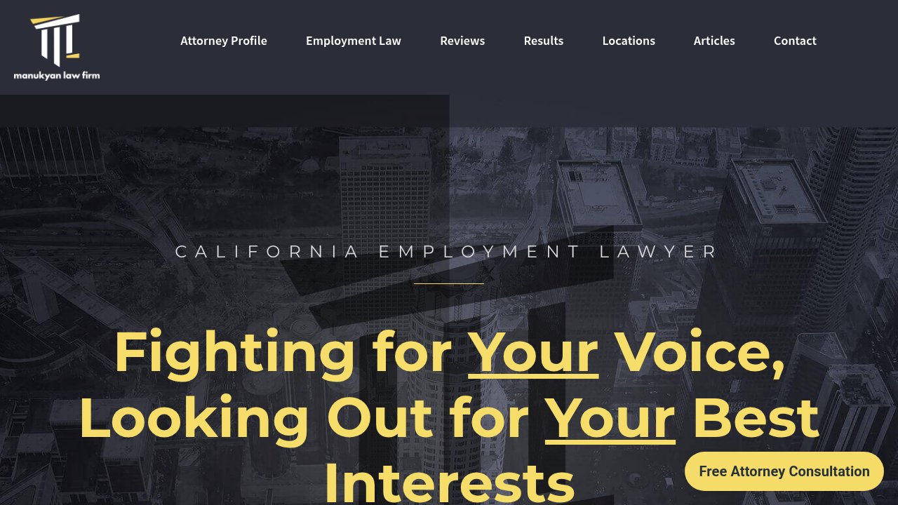 Website preview: Manukyan Law Firm