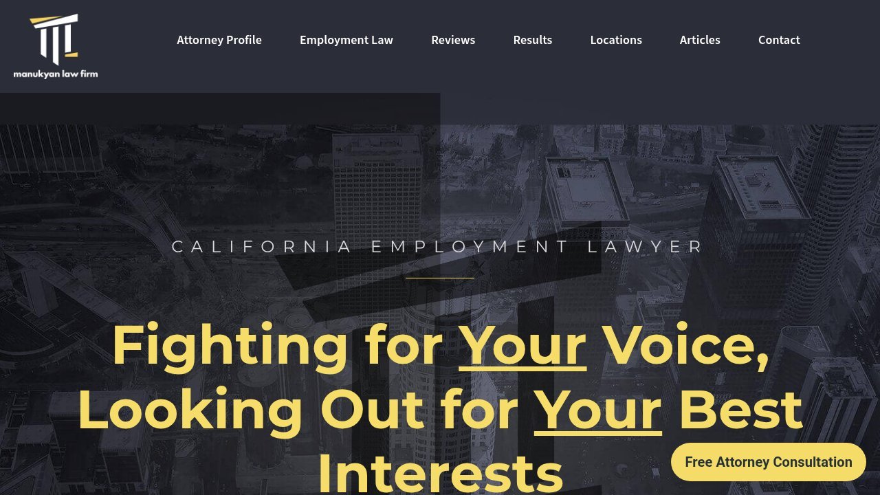 Website preview: Manukyan Law Firm