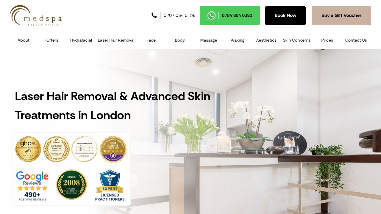 Website preview: Medspa beauty clinic