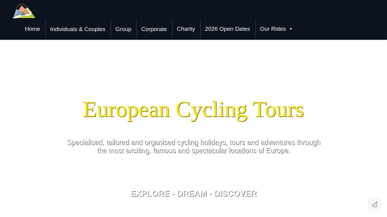 Website preview: European Cycling Tours