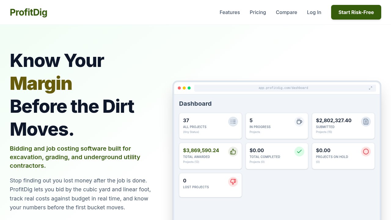 Website preview: Construction Bidding Software