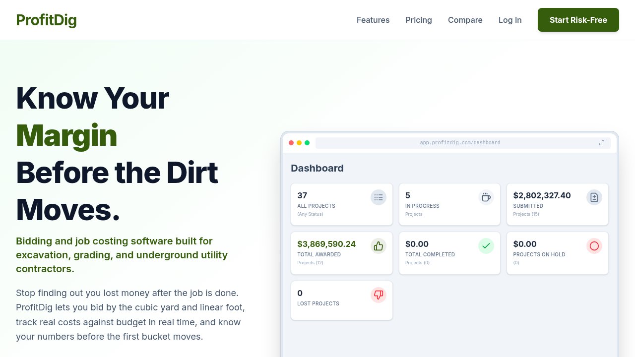 Website preview: Construction Bidding Software
