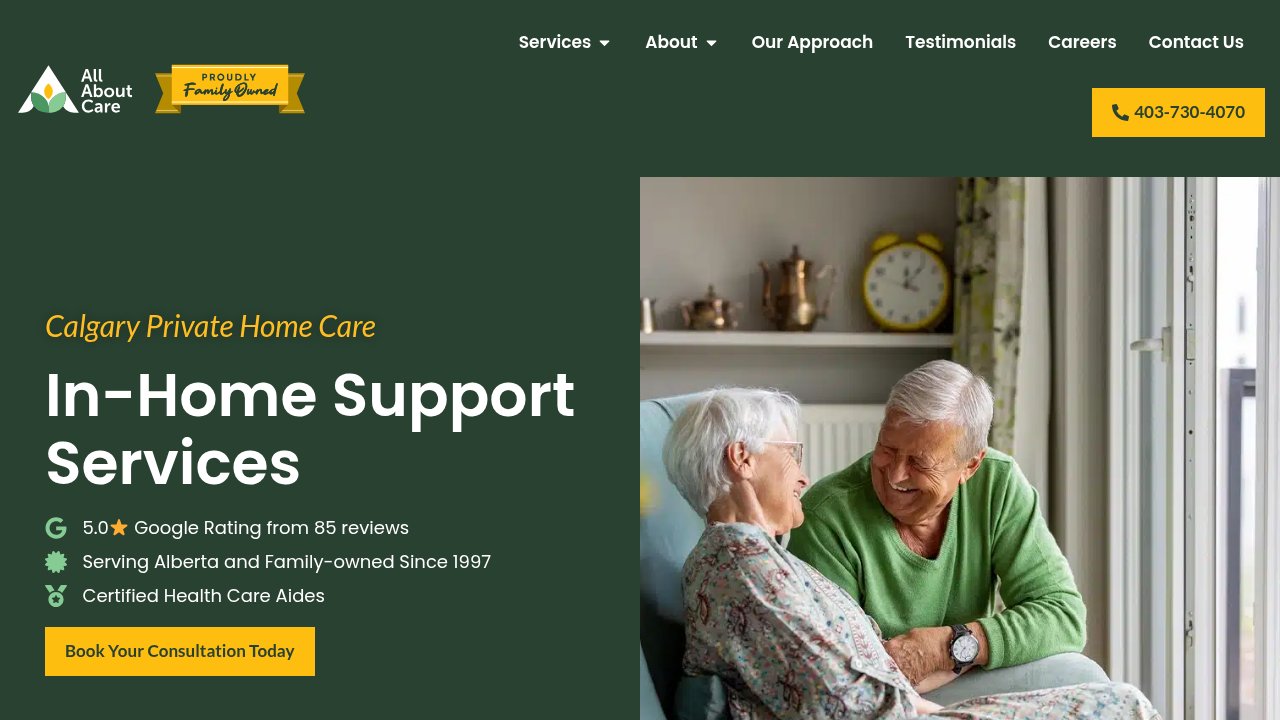 Website preview: All About Seniors