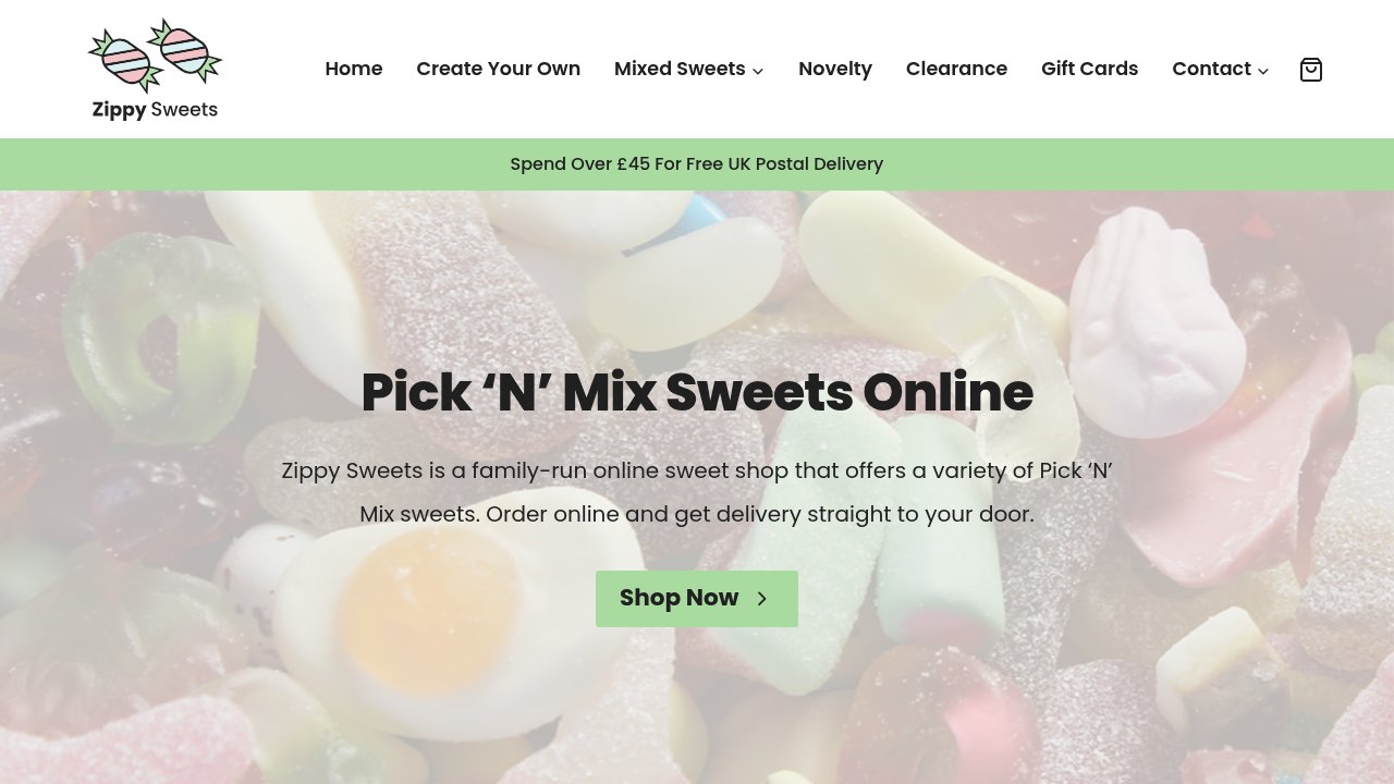 Website preview: Pick And Mix Sweets Online
