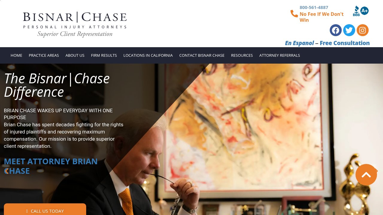 Website preview: Bisnar Chase Personal Injury Attorneys, LLP