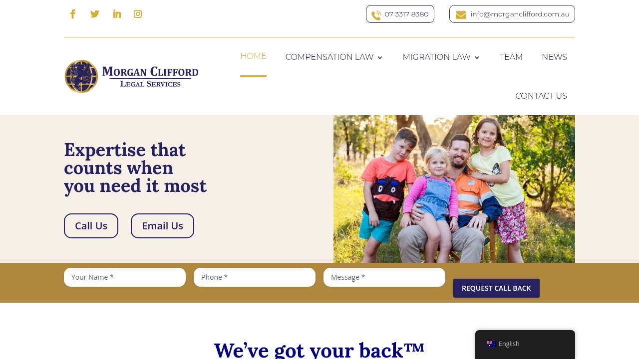 Website preview: Compensation Lawyers Brisbane Queensland