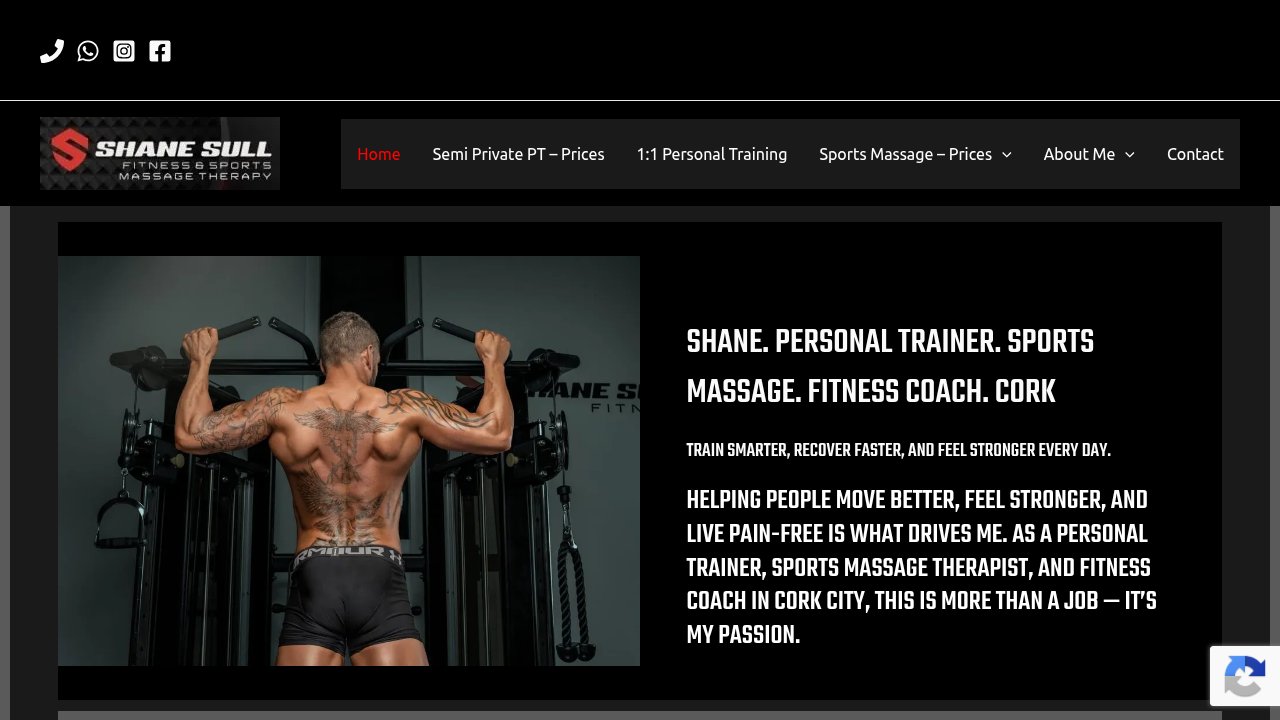 Website preview: Personal Training & Fitness Classes in Cork