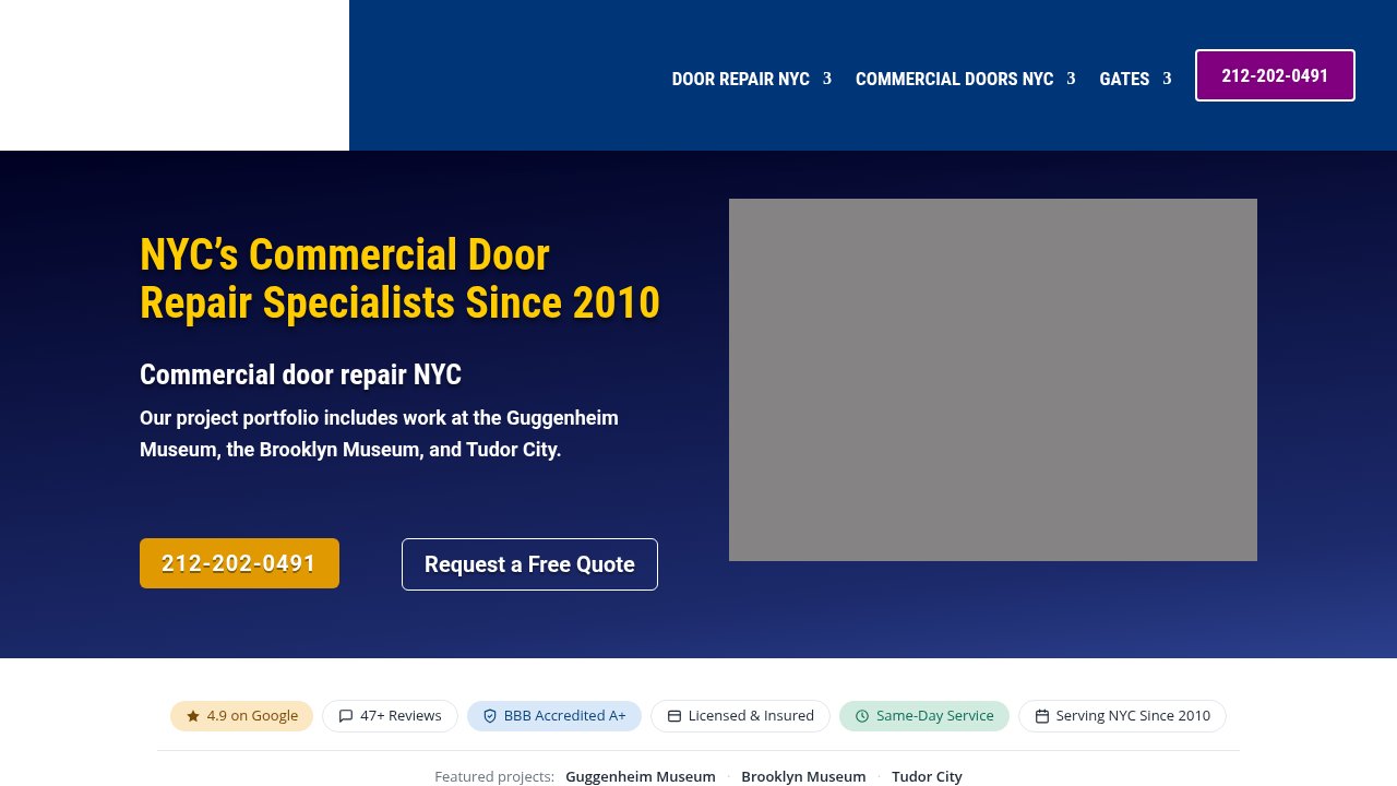Website preview: NYC Doors And More