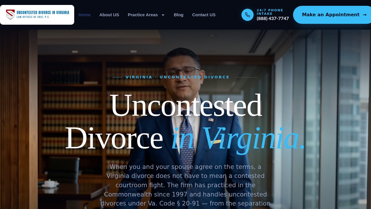 Website preview: Uncontested Divorce Virginia