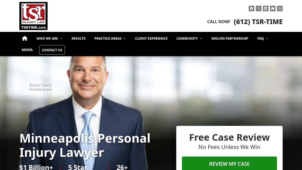 Website preview: Personal Injury Lawyer Minneapolis - TSR Injury Law
