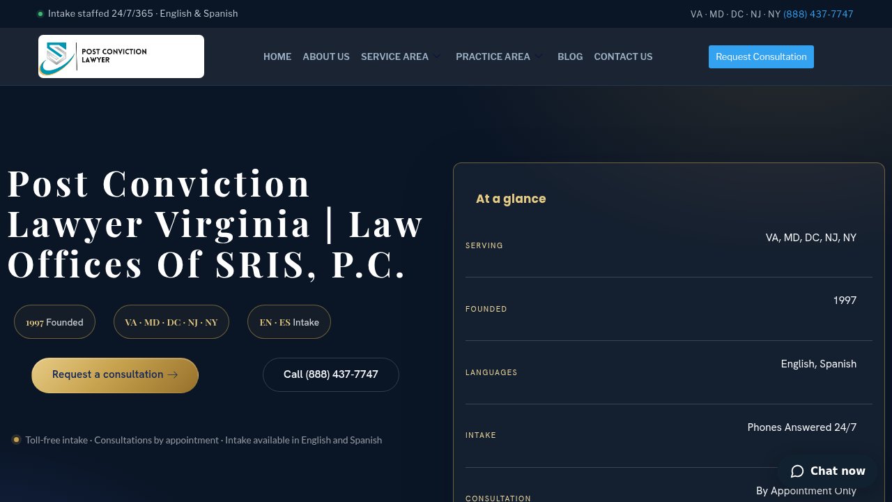 Website preview: Post Conviction Lawyer Virginia