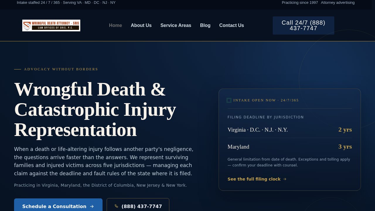 Website preview: Wrongful Death Attorney
