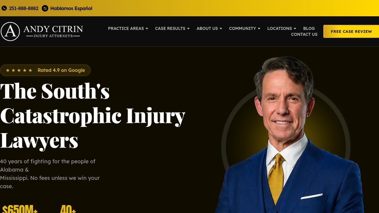 Website preview: Andy Citrin Injury Attorneys