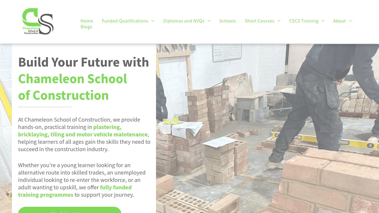 Website preview: Chameleon School of Construction