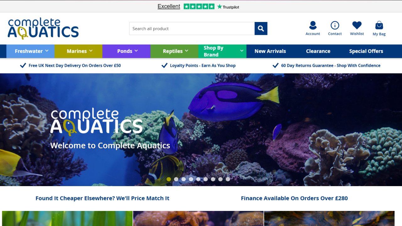Website preview: Complete Aquatics