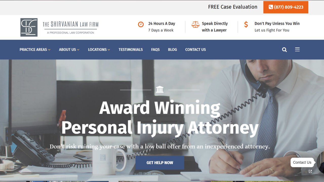 Website preview: Shirvanian Law Firm