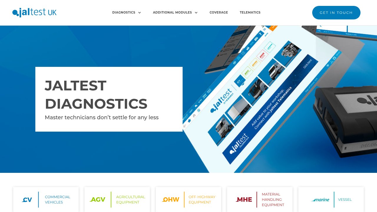 Website preview: Jaltest Diagnostics