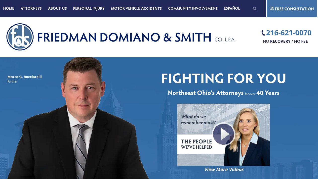 Website preview: Friedman, Domiano and Smith