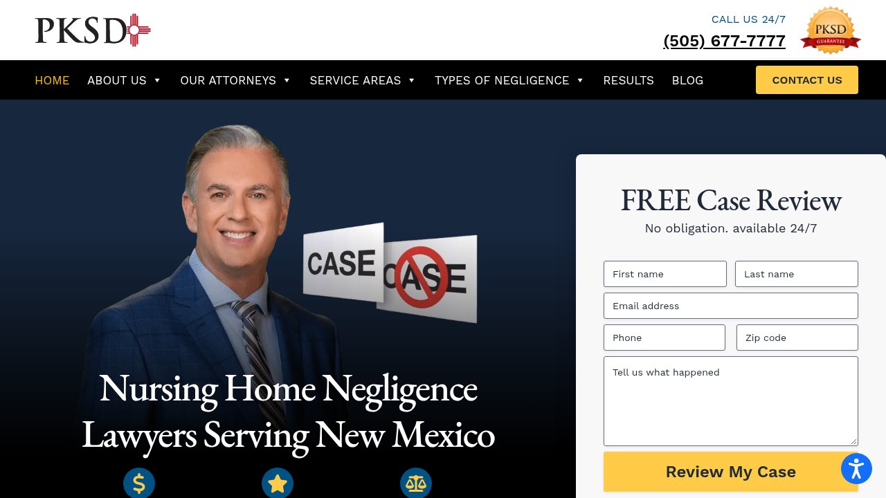 Website preview: PKSD | New Mexico Nursing Home Abuse Lawyers