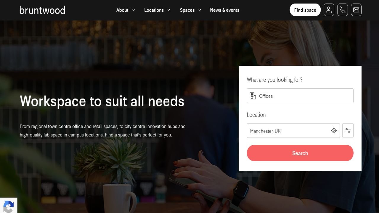 Website preview: Bruntwood - Office Space for Rent
