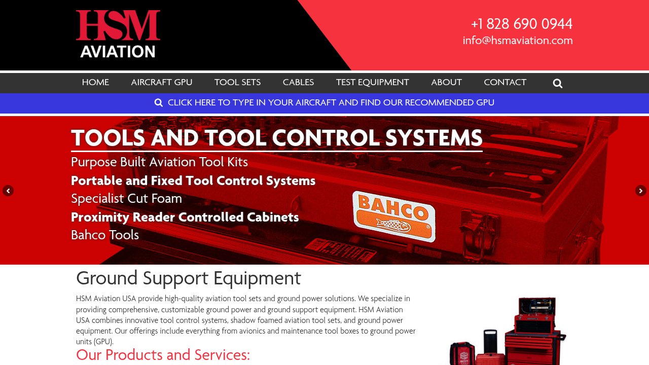 Website preview: HSM Aviation Products