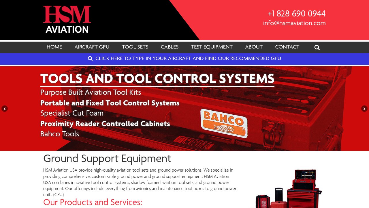 Website preview: HSM Aviation Products