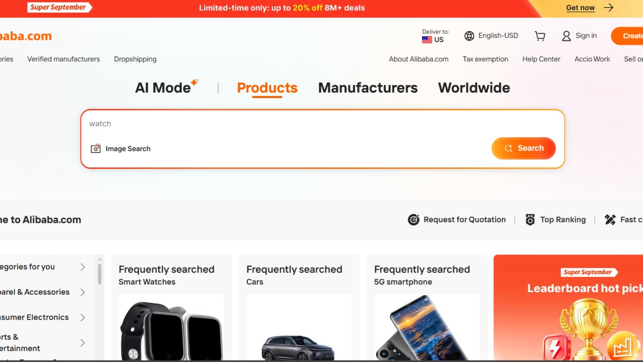 Website preview: Alibaba.com